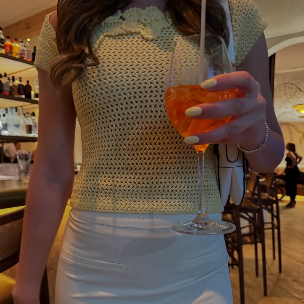 Peppermayo YellowCrochet Top